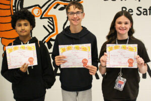 Pictured from left: Trevor Ross, Cash Reilly and Addisyn Hill.