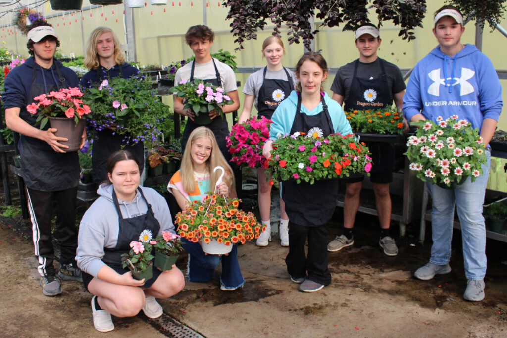 Pictured are students who will be selling flowers, and more, at CHS. Front row from left: Jasmin Wilson, Brooklyn Pekula and Chloey Neely. Back row from left: Gabriel Kinneer, Brian Thomas, Soier Reed, Lexi Bogard, Landan Dempewolf and CJ Evans.