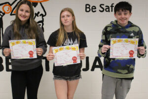 Pictured from left: Josephine Kendrick, Liberty Cuffaro and Brody Howard.