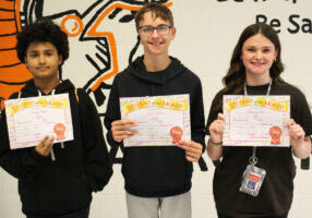 Pictured from left: Trevor Ross, Cash Reilly and Addisyn Hill.